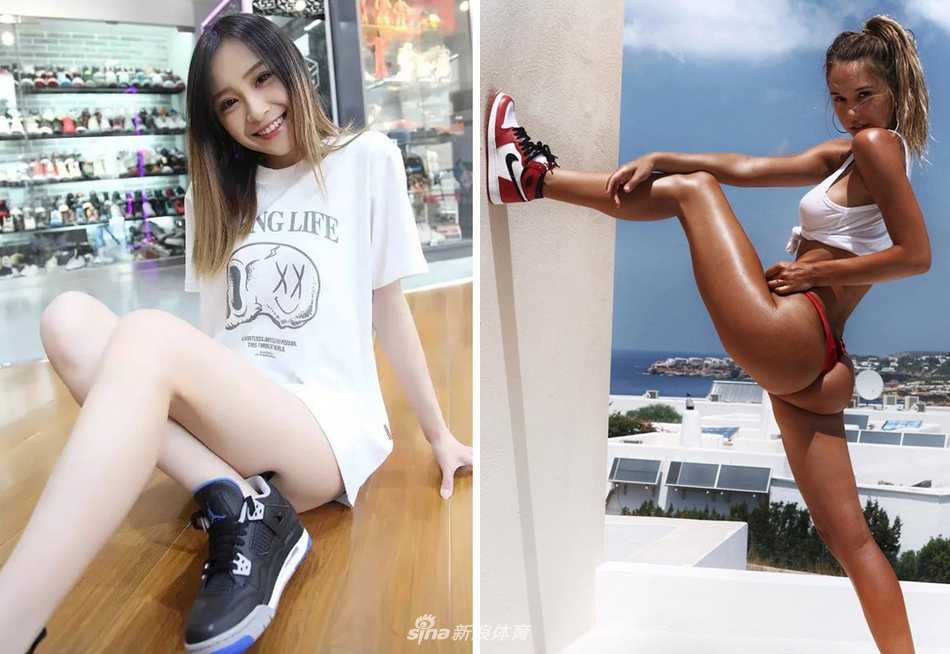 加州阳光下的Alexis Ren，身穿紧身运动衣，一双逆天修长美腿在加州阳光下闪闪发光，脚下是她最爱的黑脚趾Air Jordan 1，仿佛刚从湖人队的场边走来。