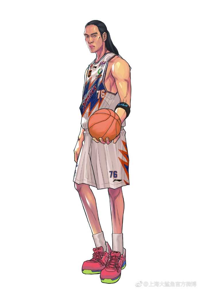 当大鲨鱼闯入二次元世界,上海男篮的新番热血上演 当水墨丹青的中国风遇上活泼灵动的二次元,球员们瞬间化身为从古风漫画中走出的少年侠客,一招一式尽显东方韵味。