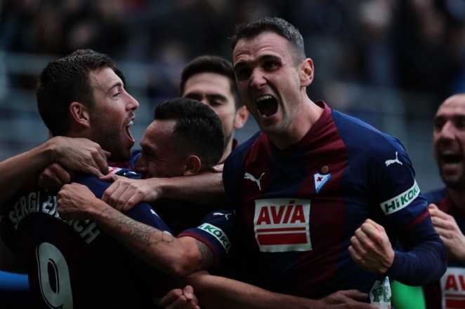 西甲第29轮埃瓦尔主场2-2战平毕尔巴鄂竞技，巴斯克德比两度落后两度扳平